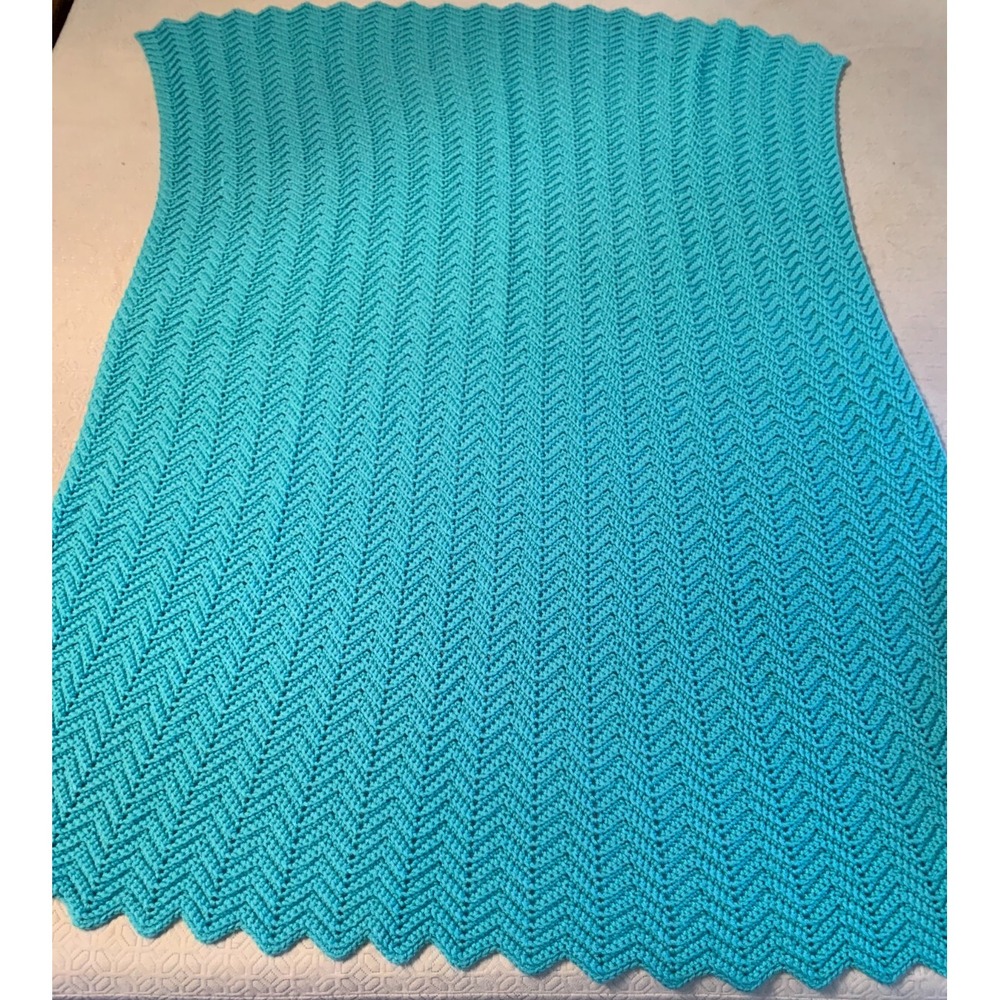 Vintage Handmade Knitted Blanket Good Condition
